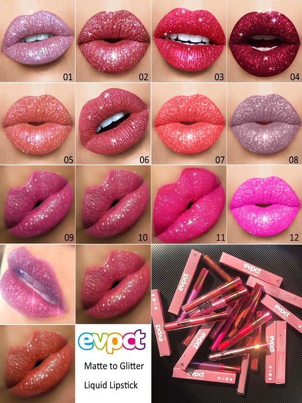 Waterproof matte diamond pearl liquid shimmer glitter Lip Gloss