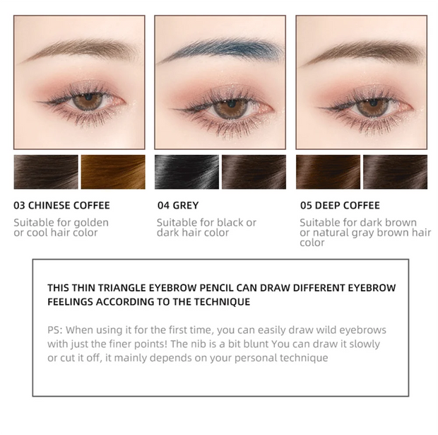 5 Color waterproof mascara enhanced Eyebrow Make-up pen.
