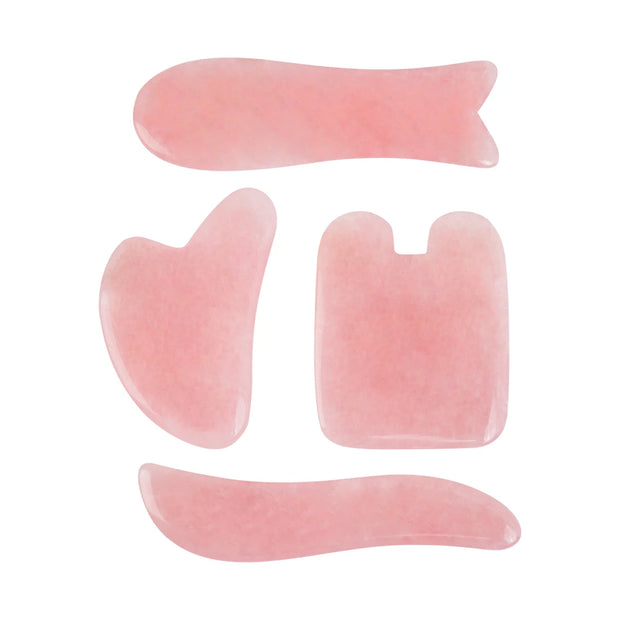 Rose Quartz Face Massager Gua Sha Scraper Natural Jade Stone
