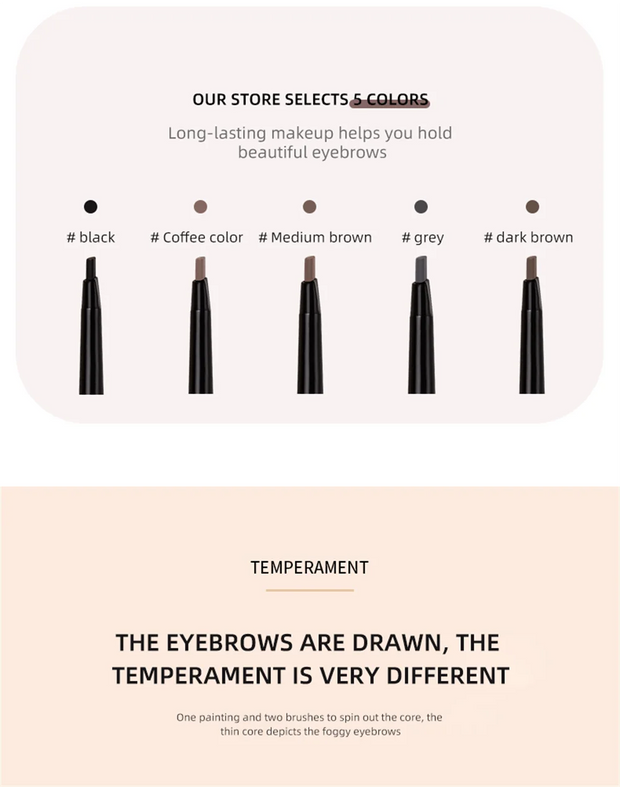 5 Color waterproof mascara enhanced Eyebrow Make-up pen.