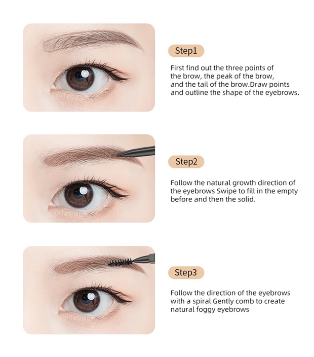 5 Color waterproof mascara enhanced Eyebrow Make-up pen.