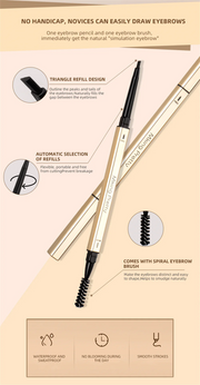 5 Color waterproof mascara enhanced Eyebrow Make-up pen.