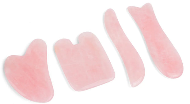 Rose Quartz Face Massager Gua Sha Scraper Natural Jade Stone