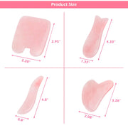 Rose Quartz Face Massager Gua Sha Scraper Natural Jade Stone