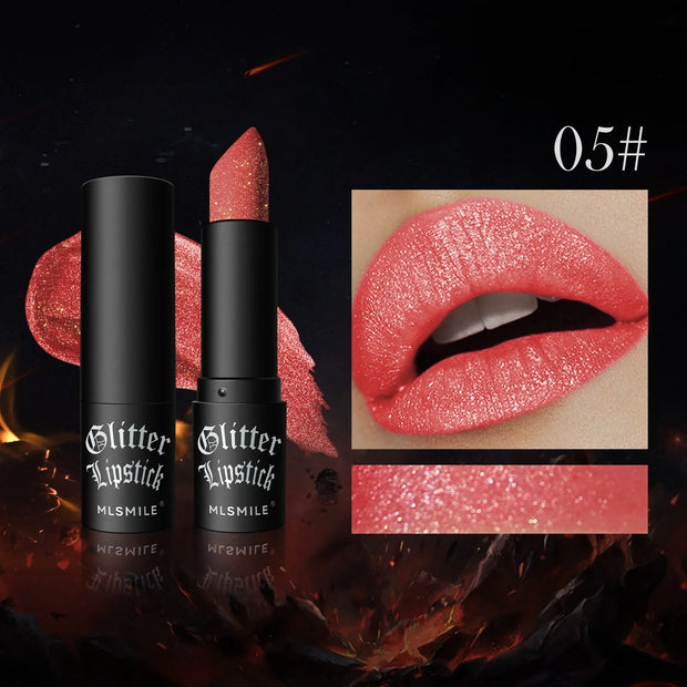 7 color waterproof Nude Glitter non-stick Lipstick Sexy Shimmer