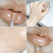 Moisturizing, plump and sparkling lip gloss, water-glossy lip glaze.