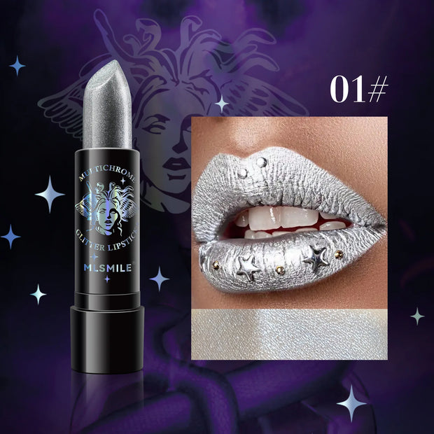 7 color waterproof Nude Glitter non-stick Lipstick Sexy Shimmer