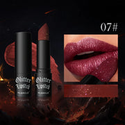 7 color waterproof Nude Glitter non-stick Lipstick Sexy Shimmer