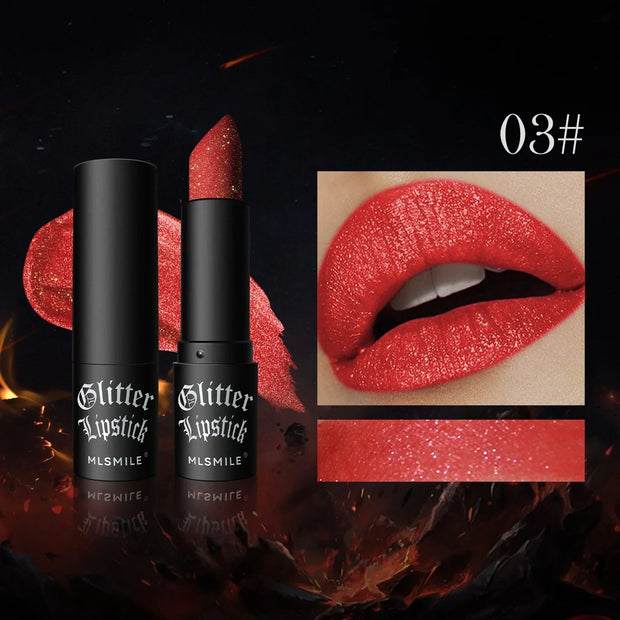7 color waterproof Nude Glitter non-stick Lipstick Sexy Shimmer