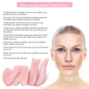 Rose Quartz Face Massager Gua Sha Scraper Natural Jade Stone