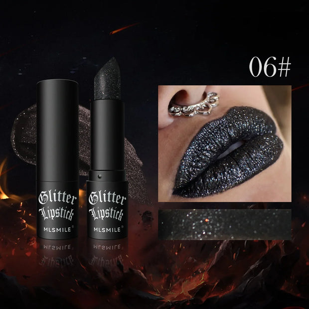 7 color waterproof Nude Glitter non-stick Lipstick Sexy Shimmer