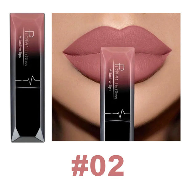 Pudaier 21 Color waterproof matte liquid lip Gloss