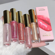 Moisturizing, plump and sparkling lip gloss, water-glossy lip glaze.