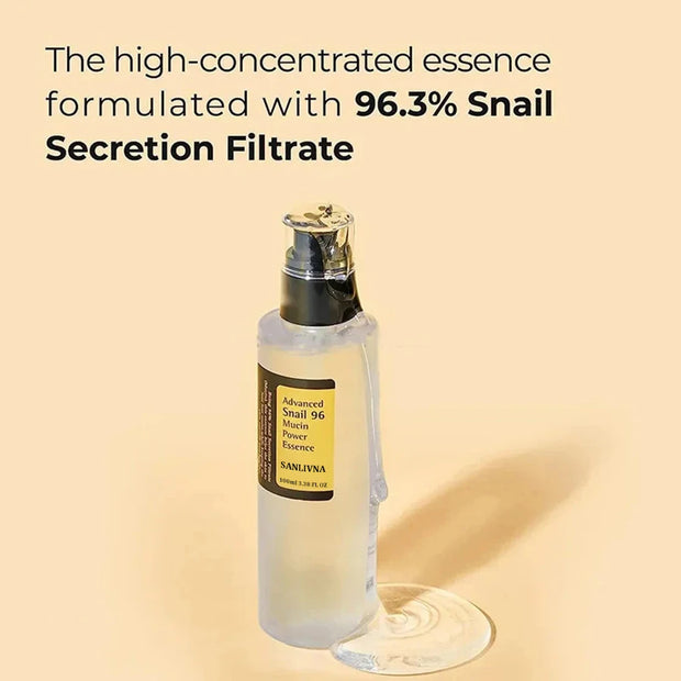 Snail Mucin 96% Korean Skin Care Facial Essence Fading Fine Lines Brightening Anti-Aging serum