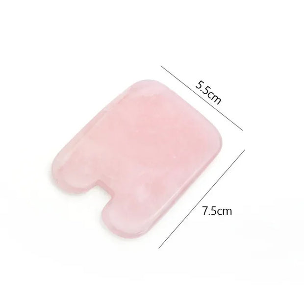 Rose Quartz Face Massager Gua Sha Scraper Natural Jade Stone
