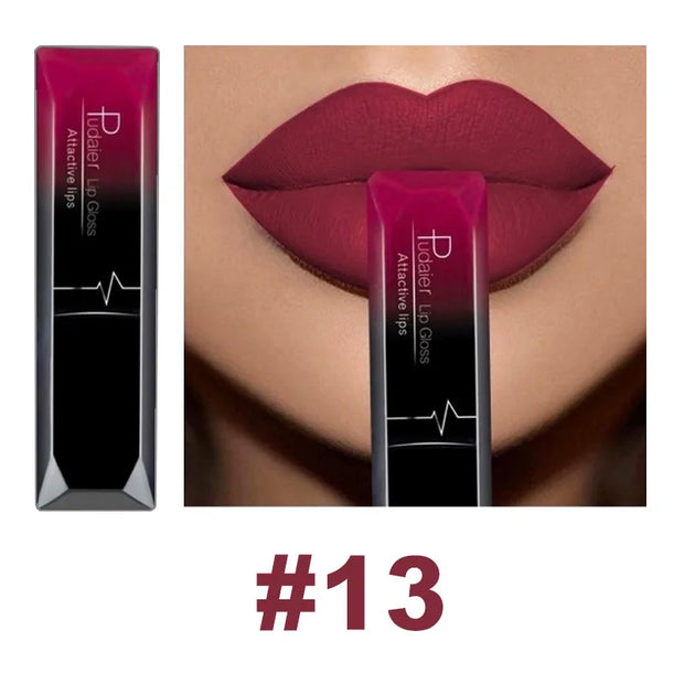 Pudaier 21 Color waterproof matte liquid lip Gloss