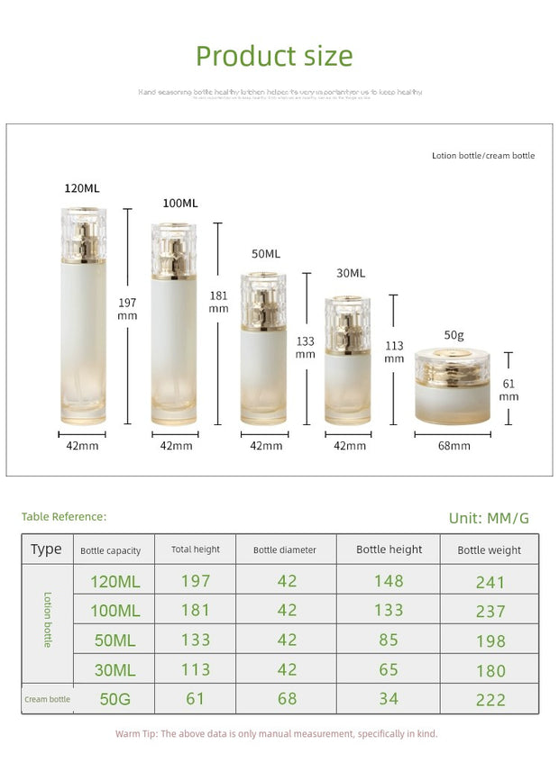 Essence Gradient Color Glass Bottle Cosmetic Packaging Material