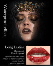 7 color waterproof Nude Glitter non-stick Lipstick Sexy Shimmer