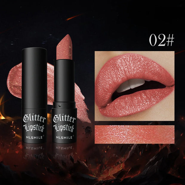 7 color waterproof Nude Glitter non-stick Lipstick Sexy Shimmer