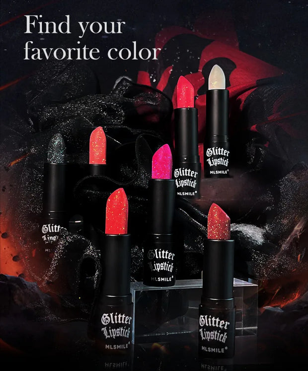 7 color waterproof Nude Glitter non-stick Lipstick Sexy Shimmer