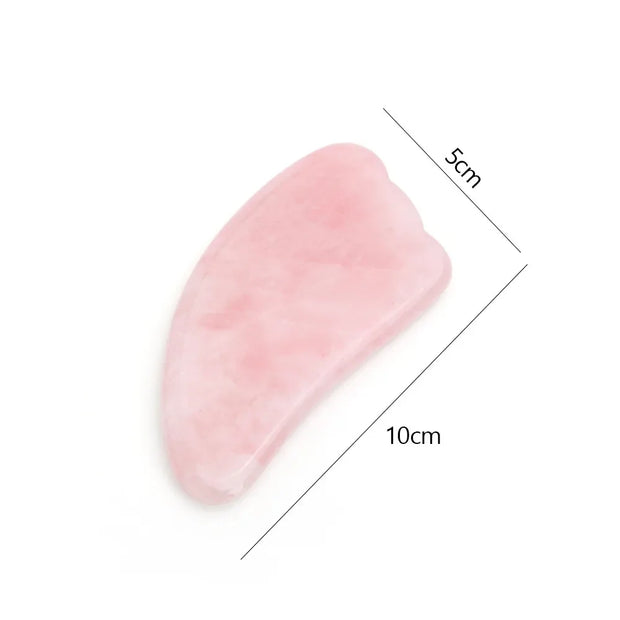 Rose Quartz Face Massager Gua Sha Scraper Natural Jade Stone