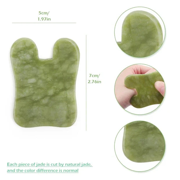 Rose Quartz Face Massager Gua Sha Scraper Natural Jade Stone