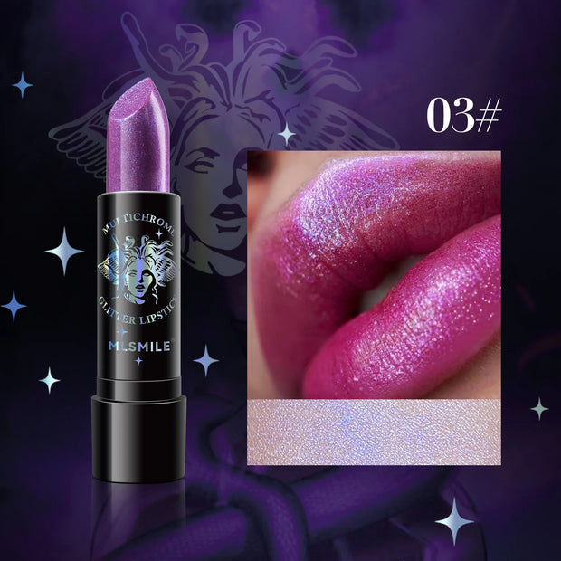 7 color waterproof Nude Glitter non-stick Lipstick Sexy Shimmer