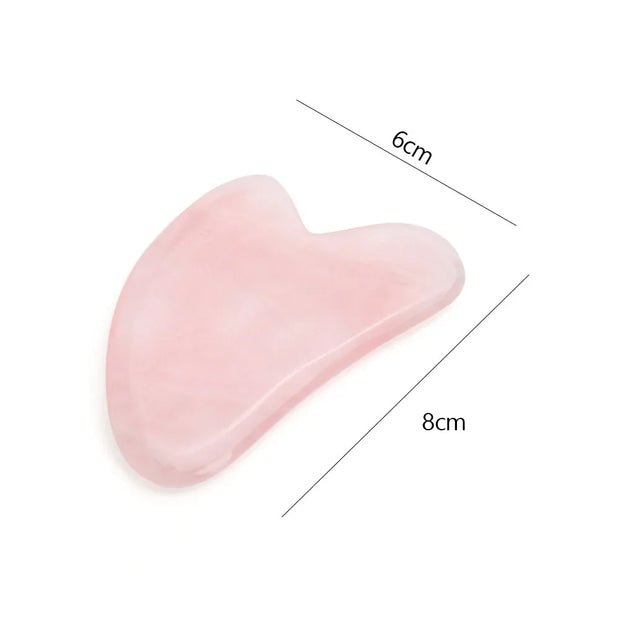 Rose Quartz Face Massager Gua Sha Scraper Natural Jade Stone