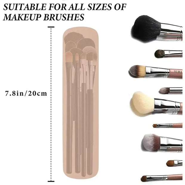 Waterproof silicone travel makeup cosmetic brushes case