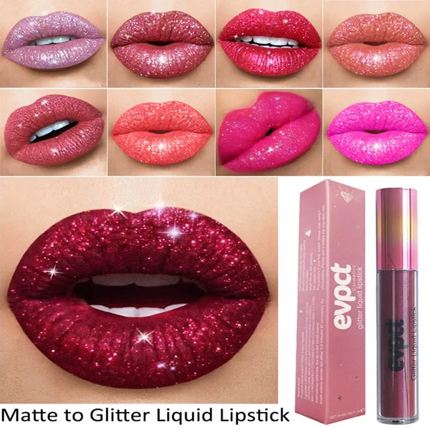 Waterproof matte diamond pearl liquid shimmer glitter Lip Gloss
