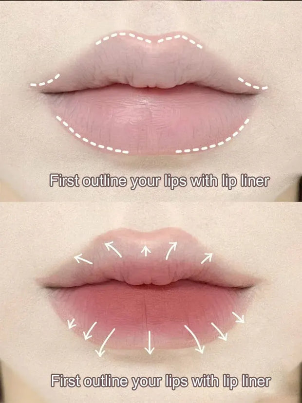 Nude Lip Liner with Lip Brush Cappuvini Korean Style Lip Makeup Long Last Velvet Matte Lipstick