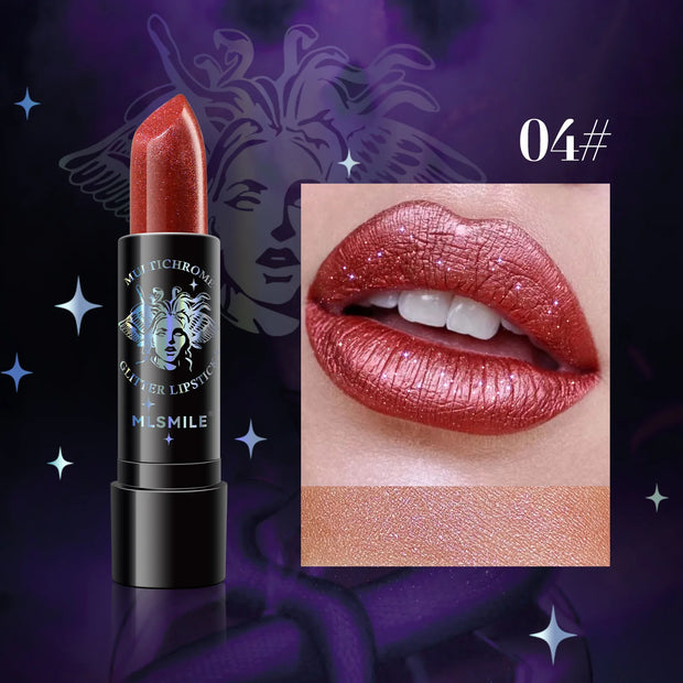 7 color waterproof Nude Glitter non-stick Lipstick Sexy Shimmer