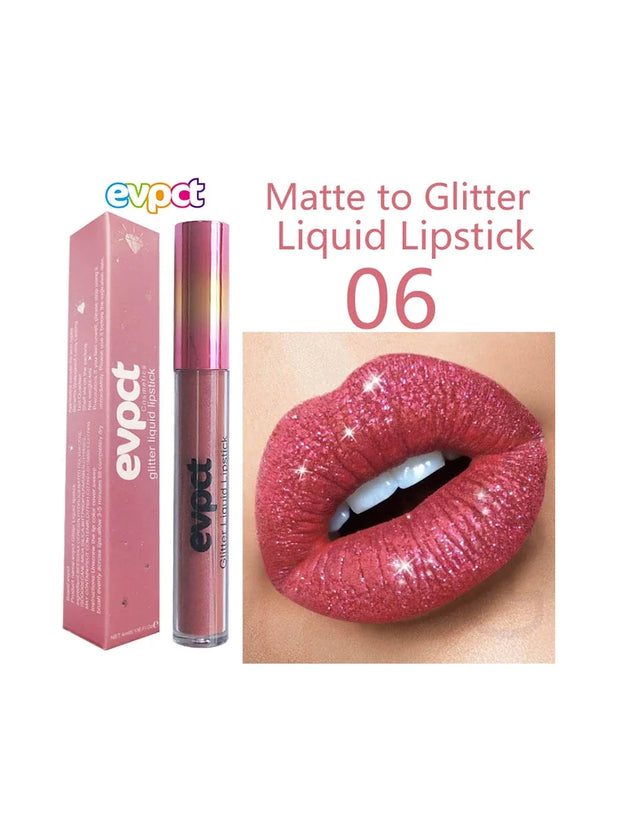 Waterproof matte diamond pearl liquid shimmer glitter Lip Gloss