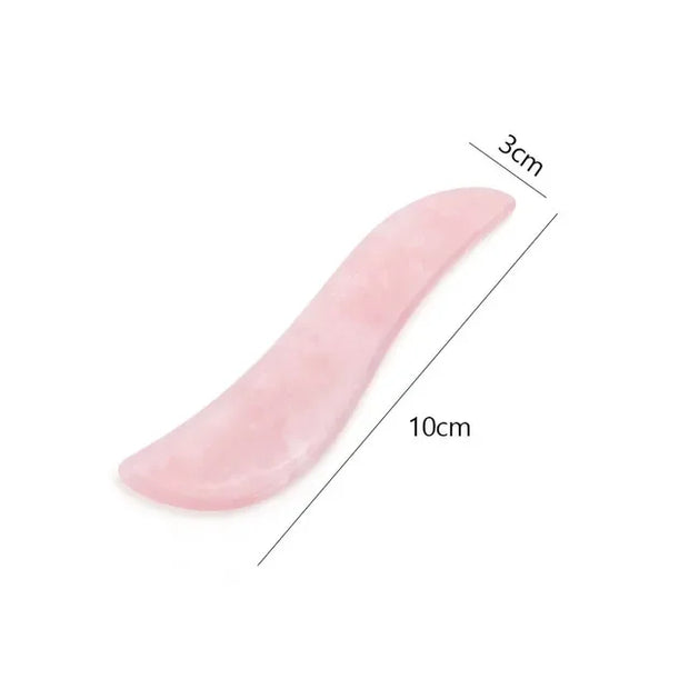 Rose Quartz Face Massager Gua Sha Scraper Natural Jade Stone