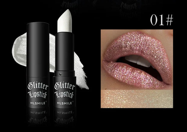 7 color waterproof Nude Glitter non-stick Lipstick Sexy Shimmer