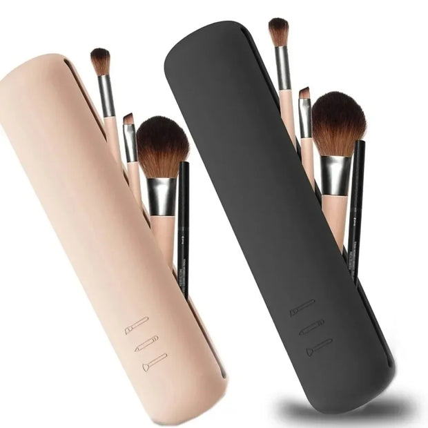 Waterproof silicone travel makeup cosmetic brushes case