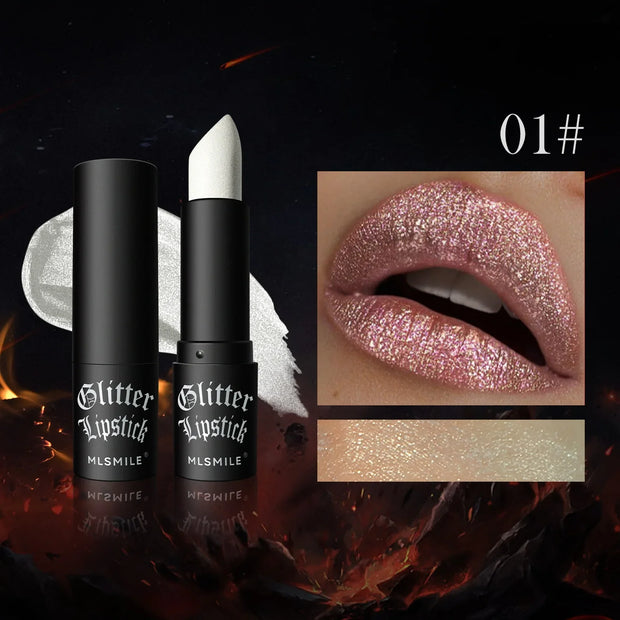 7 color waterproof Nude Glitter non-stick Lipstick Sexy Shimmer