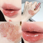 Moisturizing, plump and sparkling lip gloss, water-glossy lip glaze.